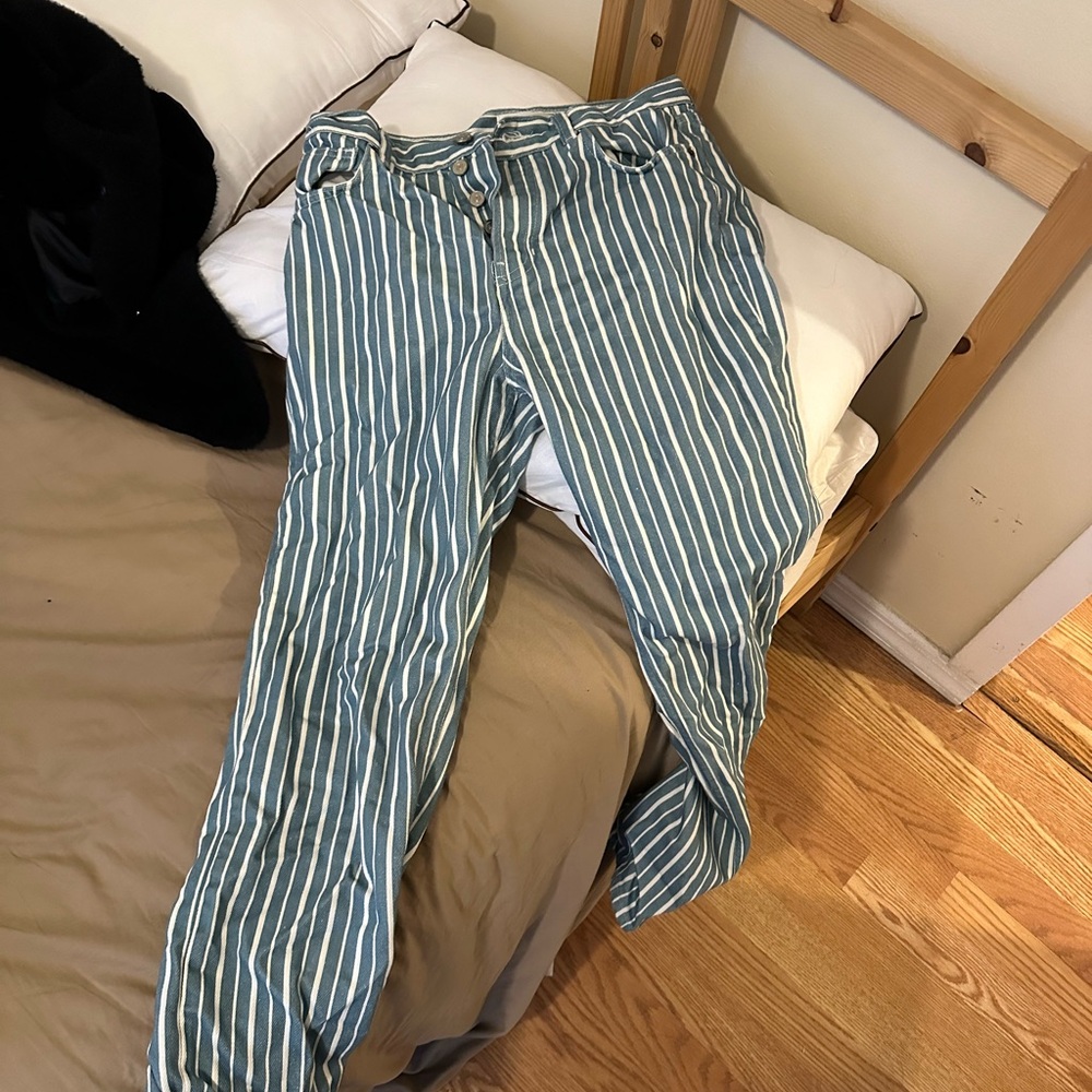Striped reformation jeans